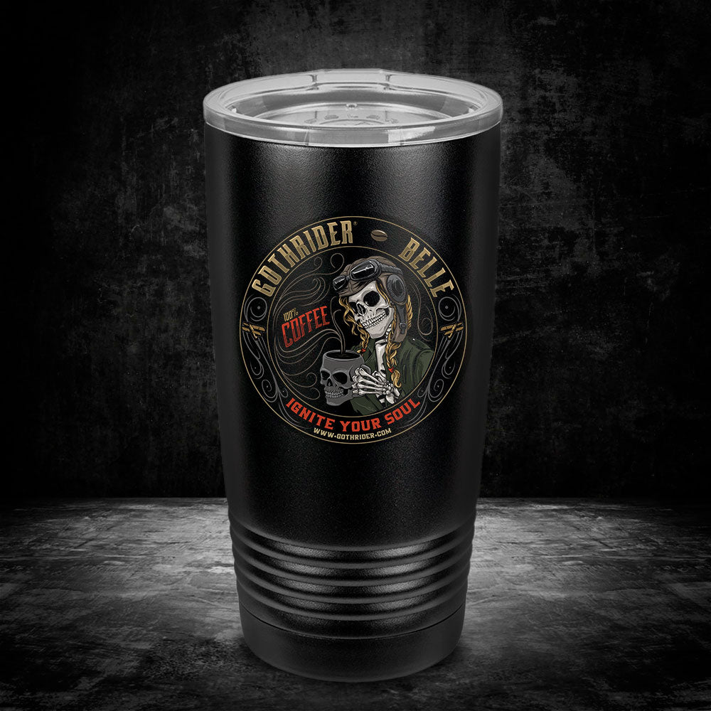 Belle Coffee UV 20 oz Tumbler - GothRider Brand