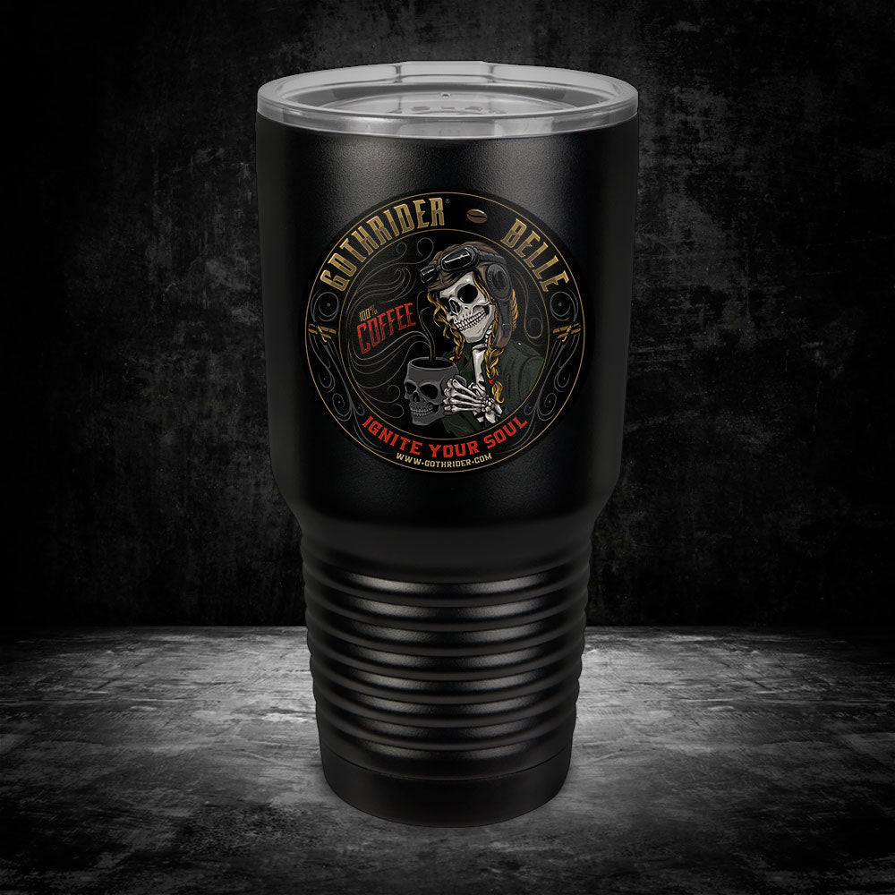 Belle Coffee UV 30 oz Tumbler - GothRider Brand