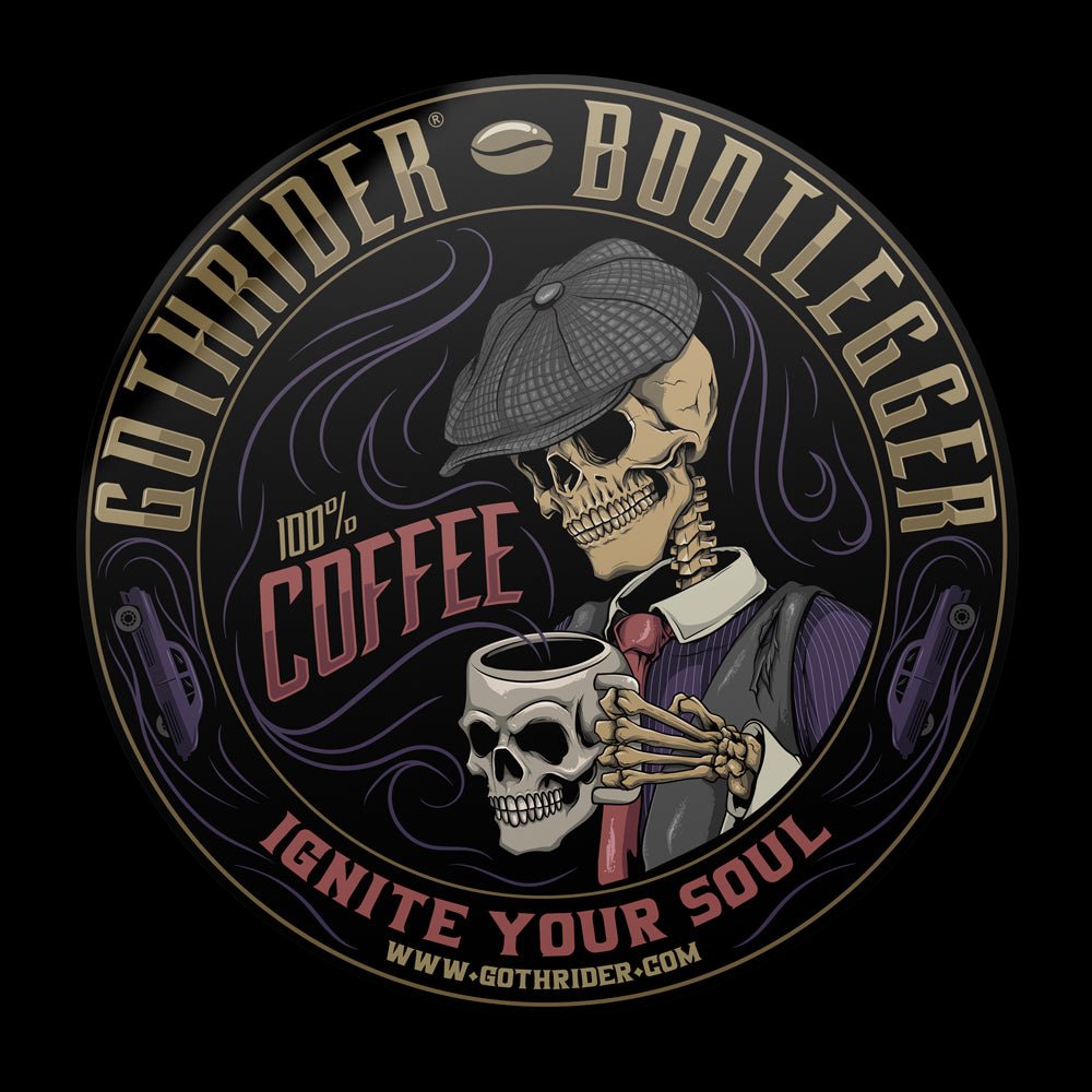 Bootlegger Coffee Bumper Sticker - GothRider Brand