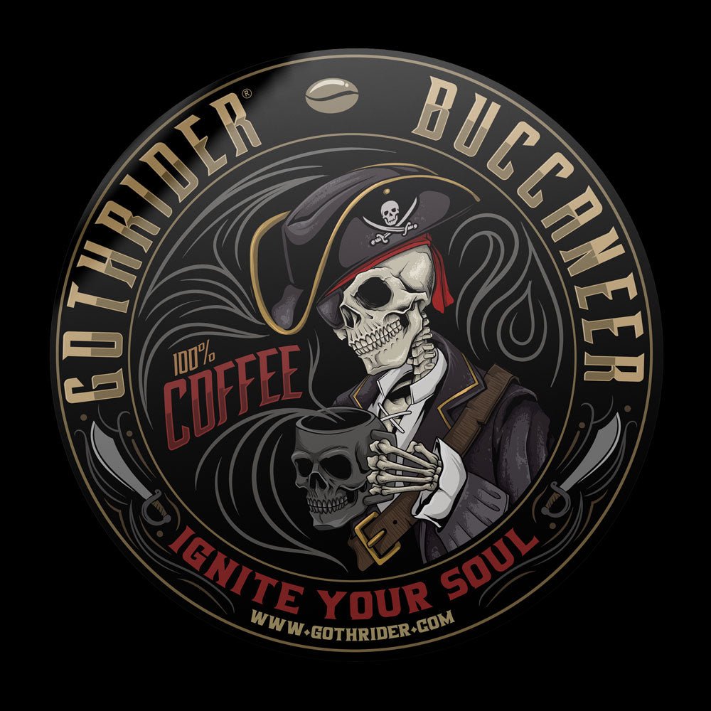 Buccaneer Coffee Bumper Sticker - GothRider Brand