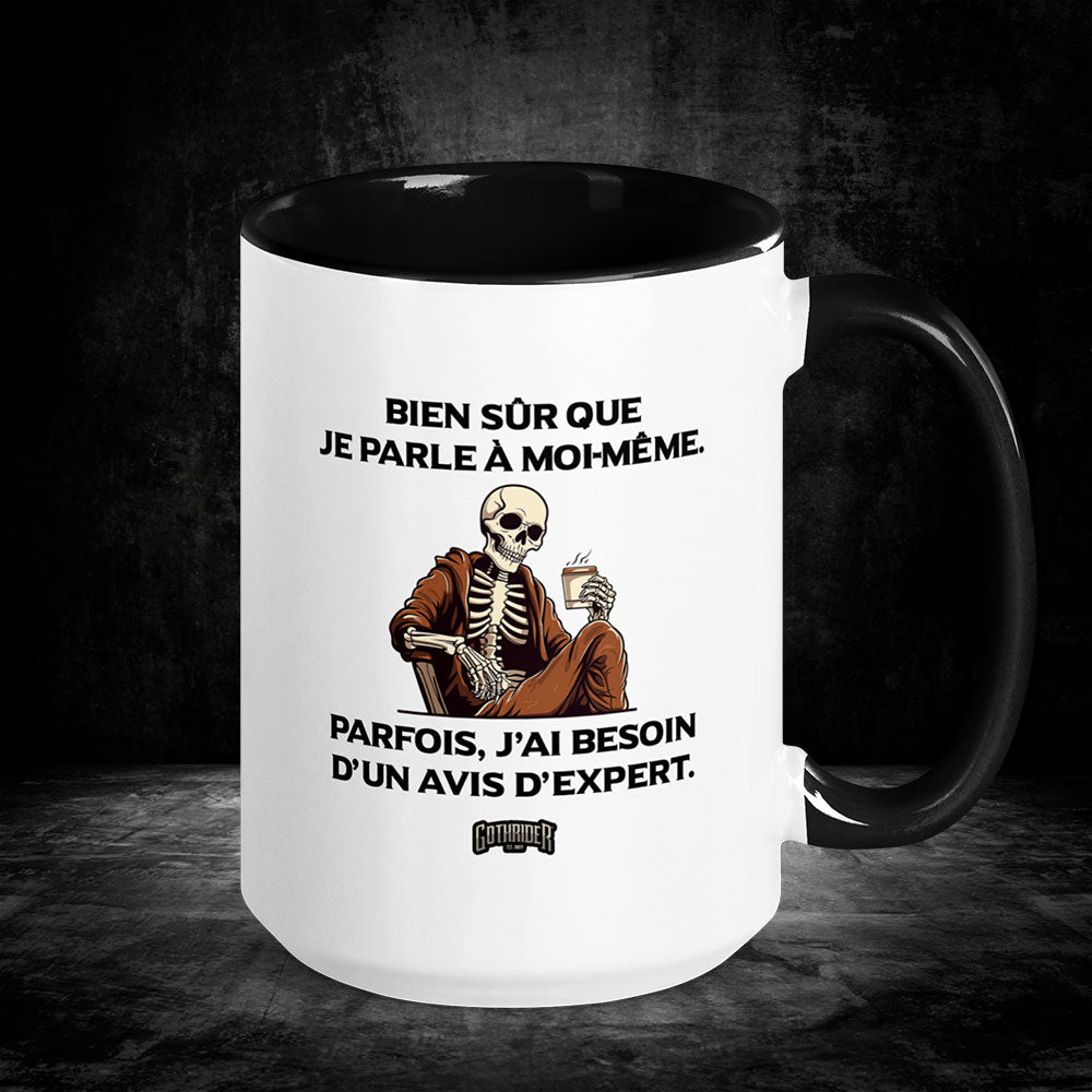 Of course I'm talking to myself Mug - French Edition - GothRider Brand