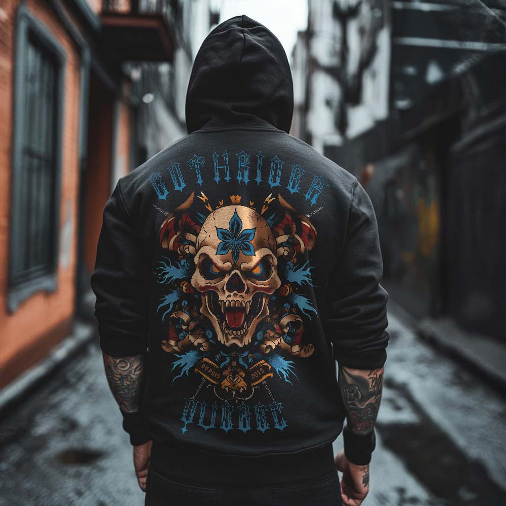 Rebel & Québécois Hoodie - GothRider Brand