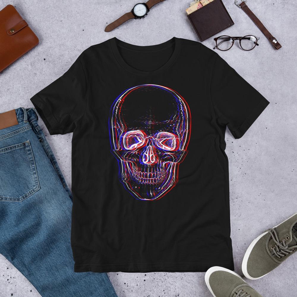 Black skull t shirt best sale